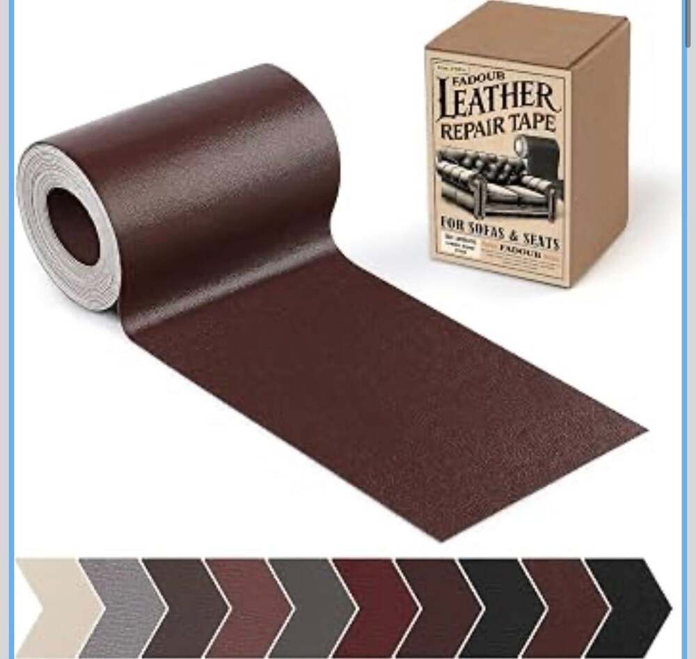 Fadouib Leather Repair Patch 3 x 60 In Self Adhesive Leather Repair Tape (Dark B